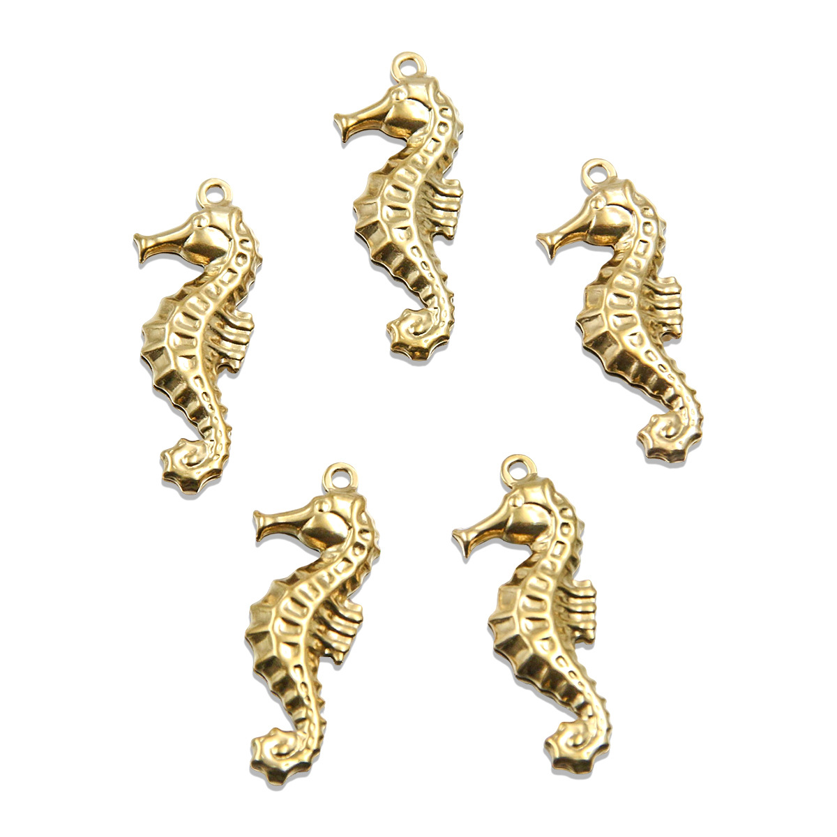 Gold seahorse 10x26mm