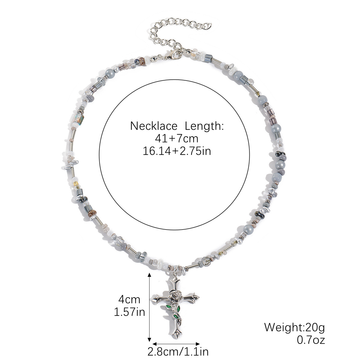 N2501-6 gray rice beads