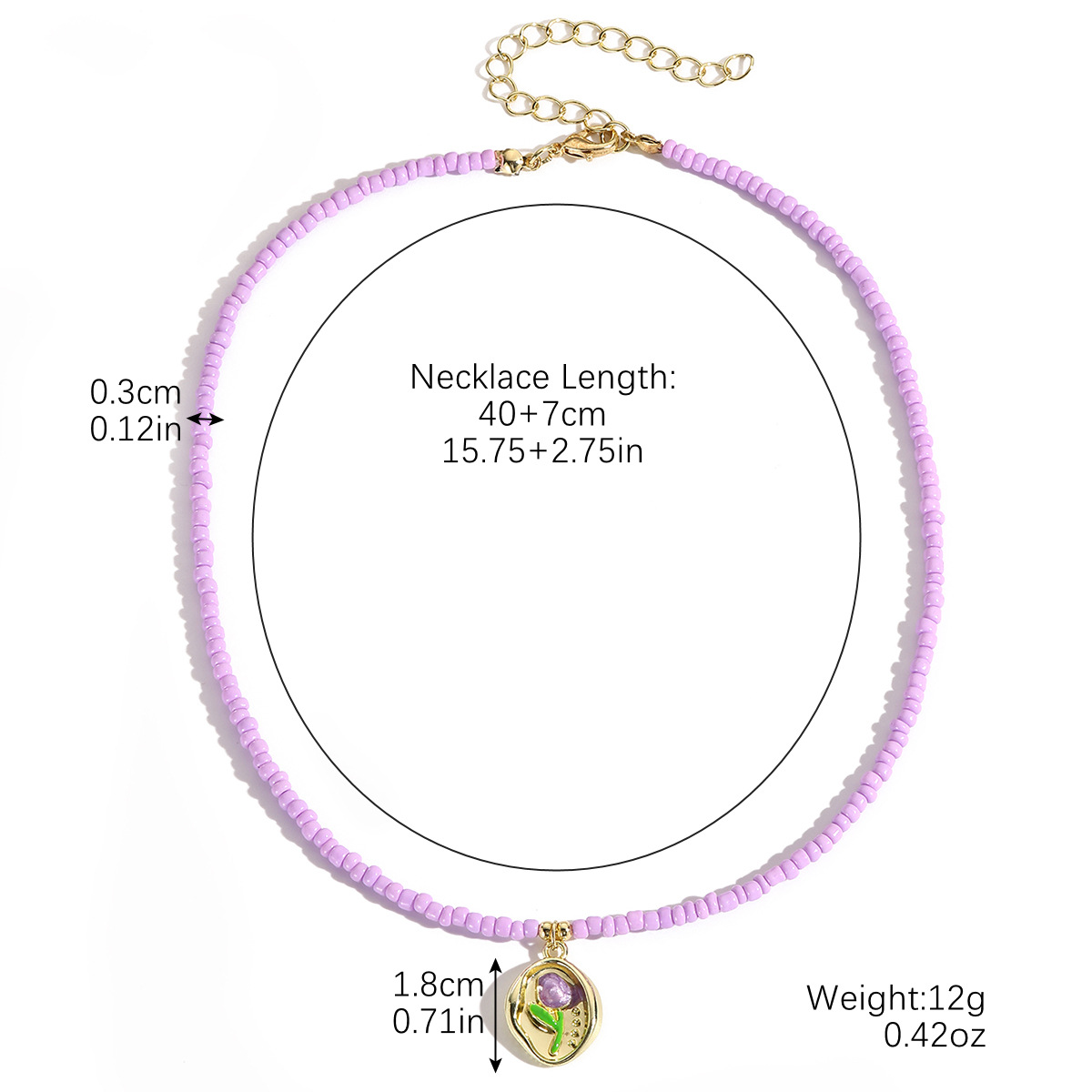 N2410-12 light purple Flower Pendant