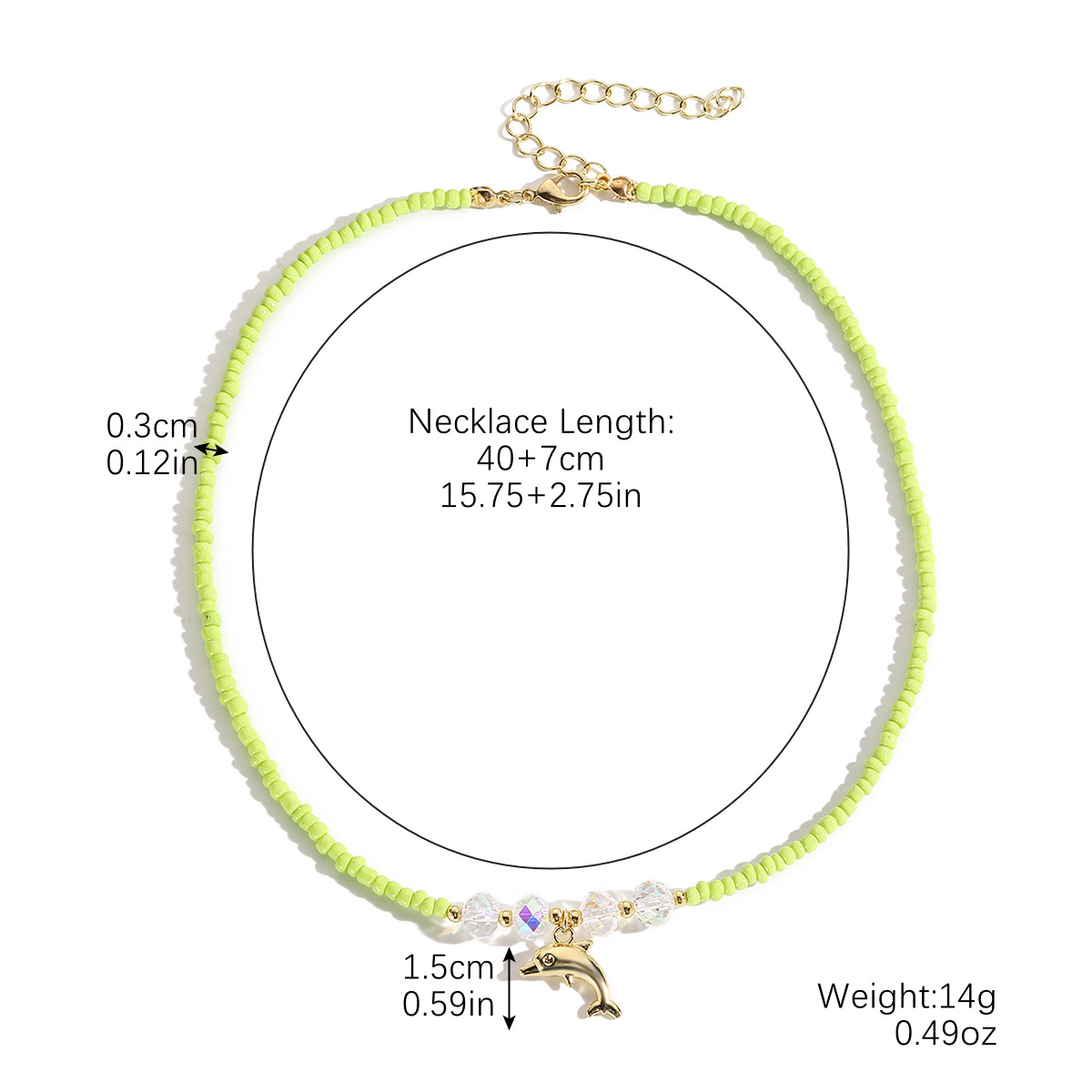 N2410-23 light green Crystal Dolphin