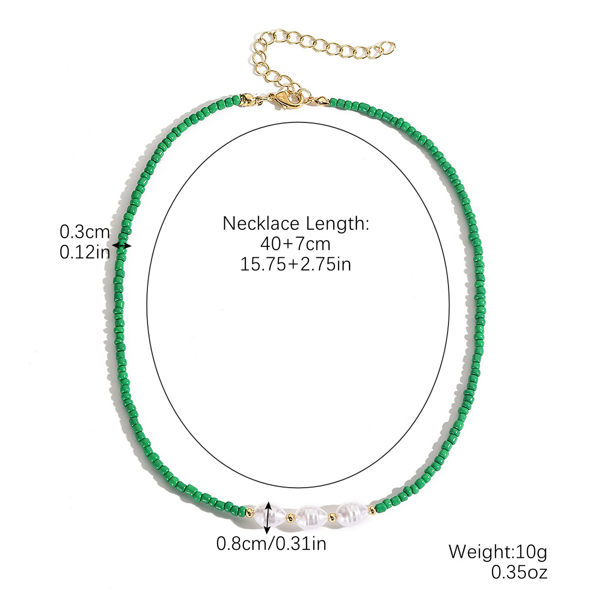 N2410-24 dark green three pearls