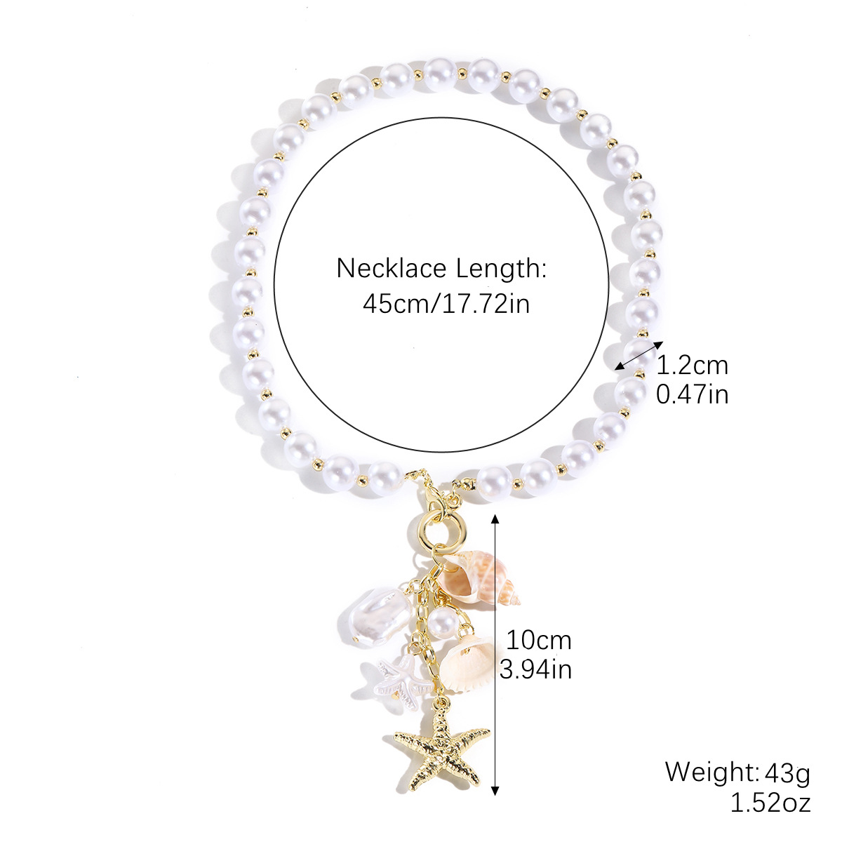 N2504-2 pearl beaded multi pendant