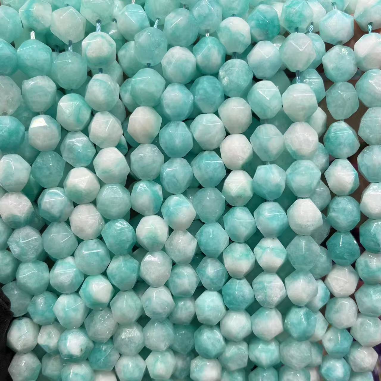 Blue and white