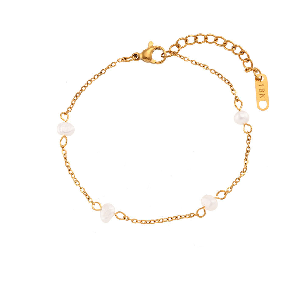 Freshwater pearl bracelet-Gold