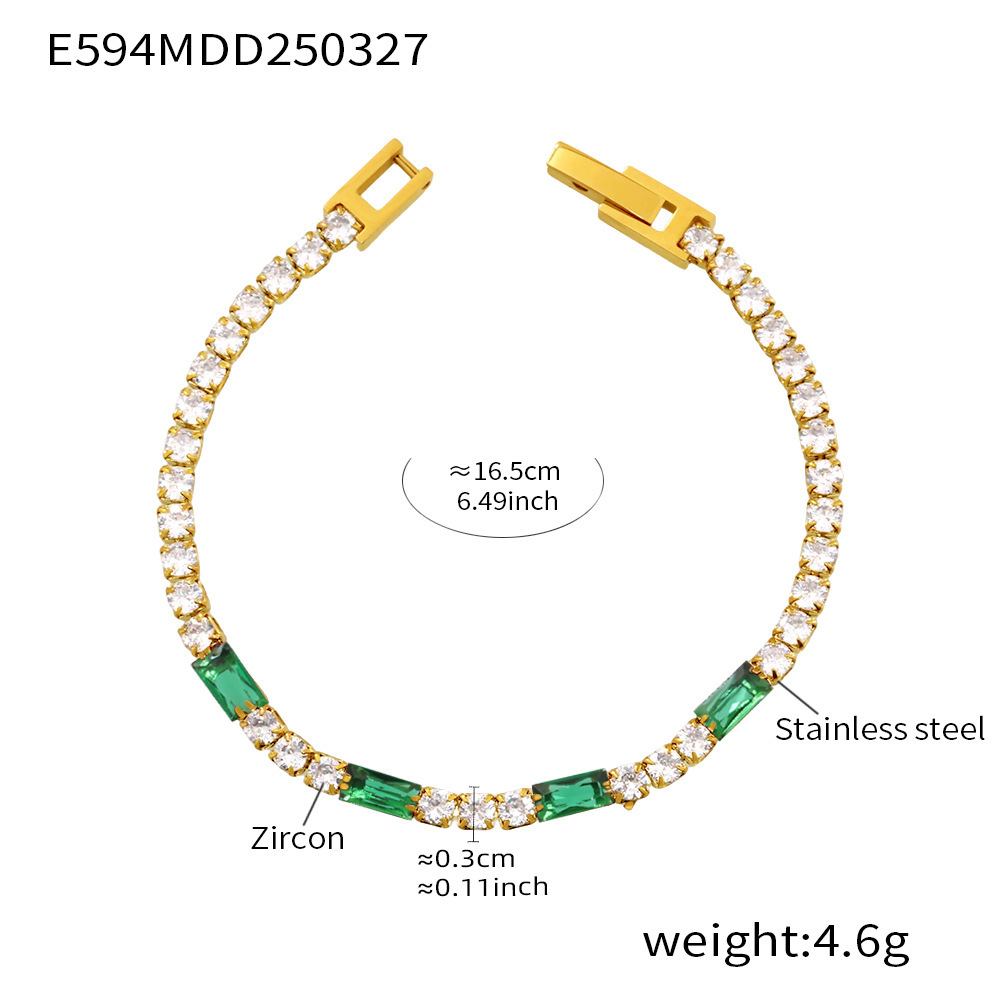 E594-green zircon bracelet 16.5cm