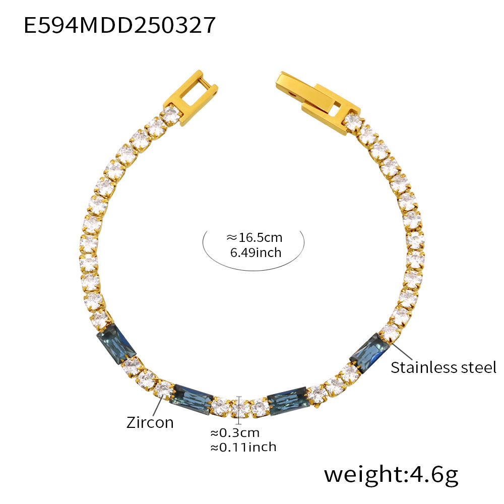 E594-blue zircon bracelet 16.5cm