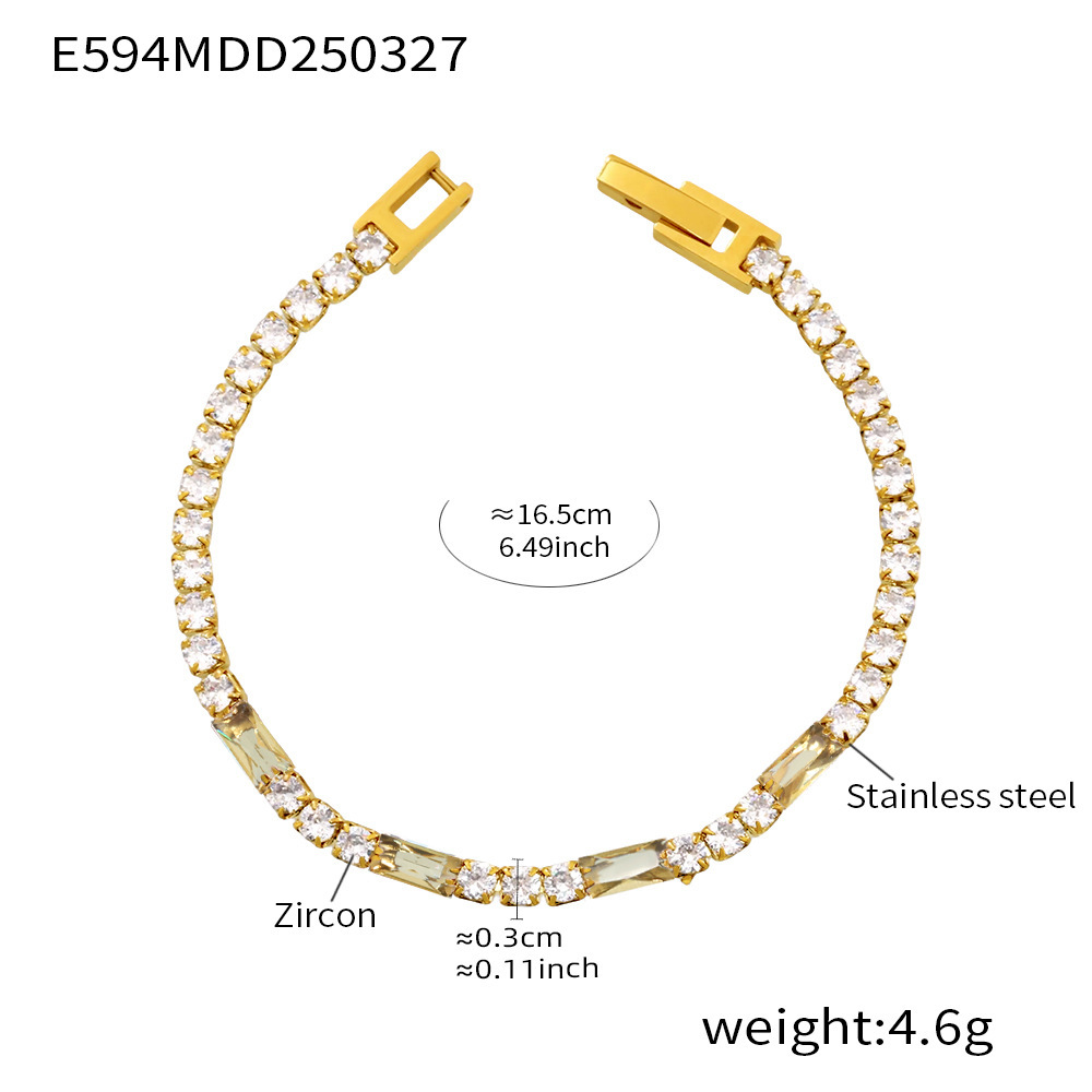 E594-champagne zircon bracelet 16.5cm