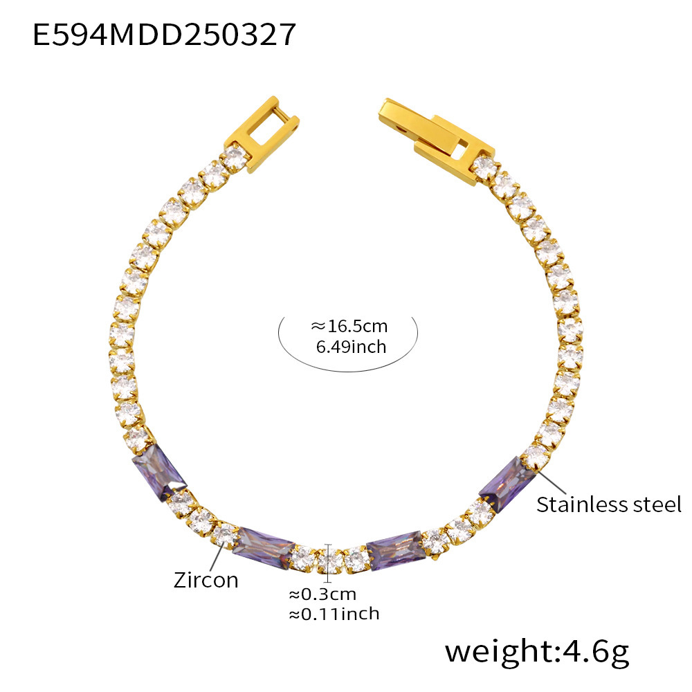 E594-purple zircon bracelet 16.5cm