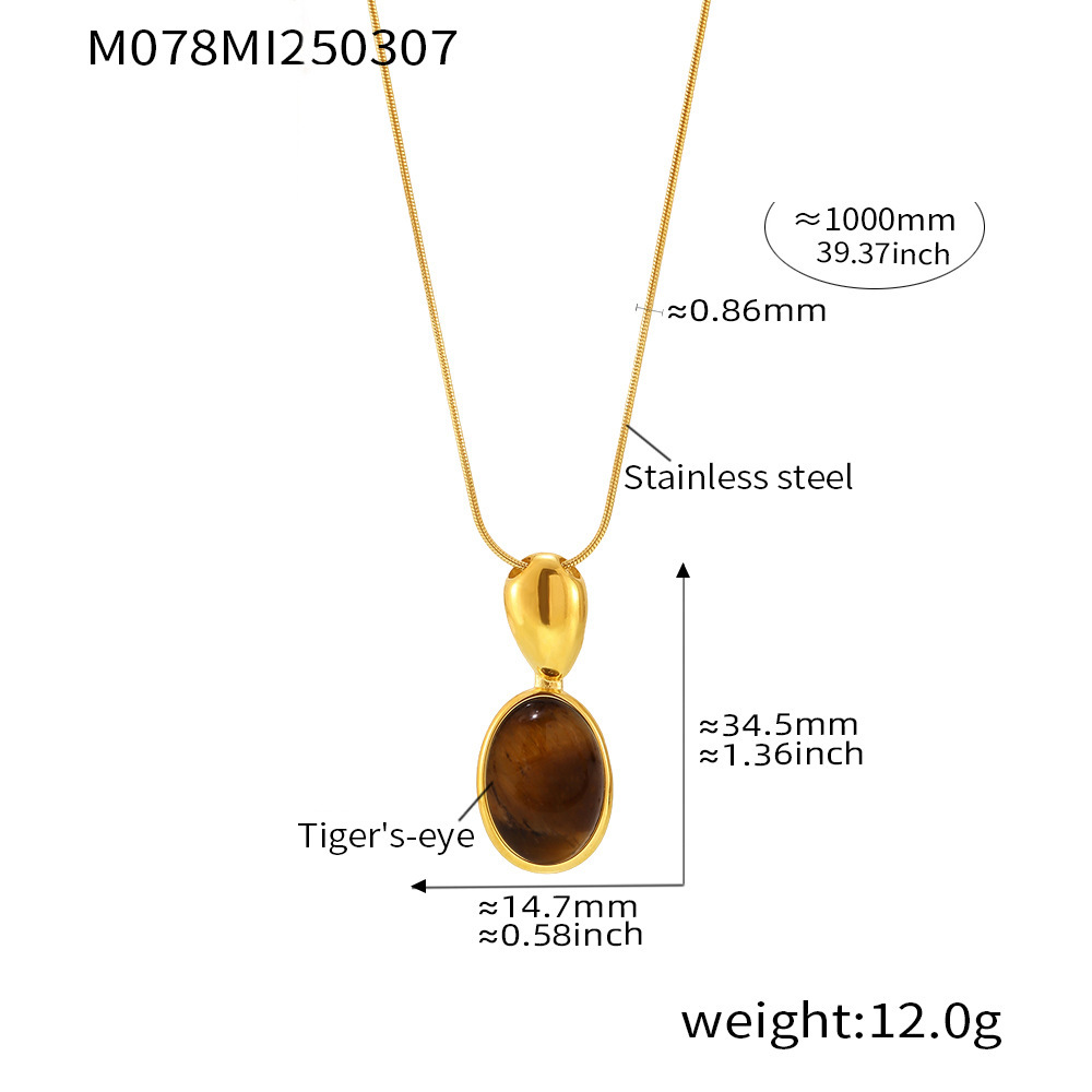 M078-golden tiger eye sweater chain 100cm