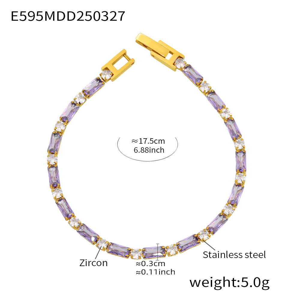 E595-purple zircon bracelet 17.5cm
