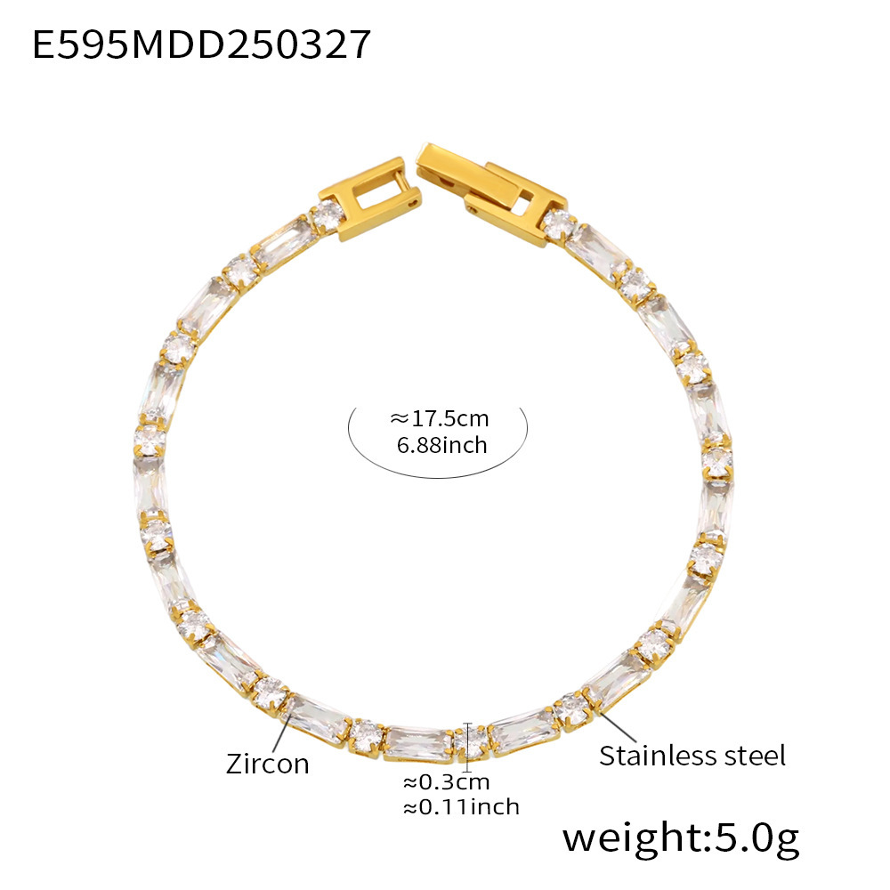 E595-white zirconia bracelet 17.5cm