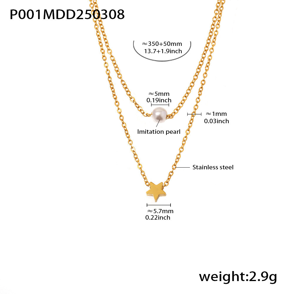 P001-gold double necklace -40 5cm