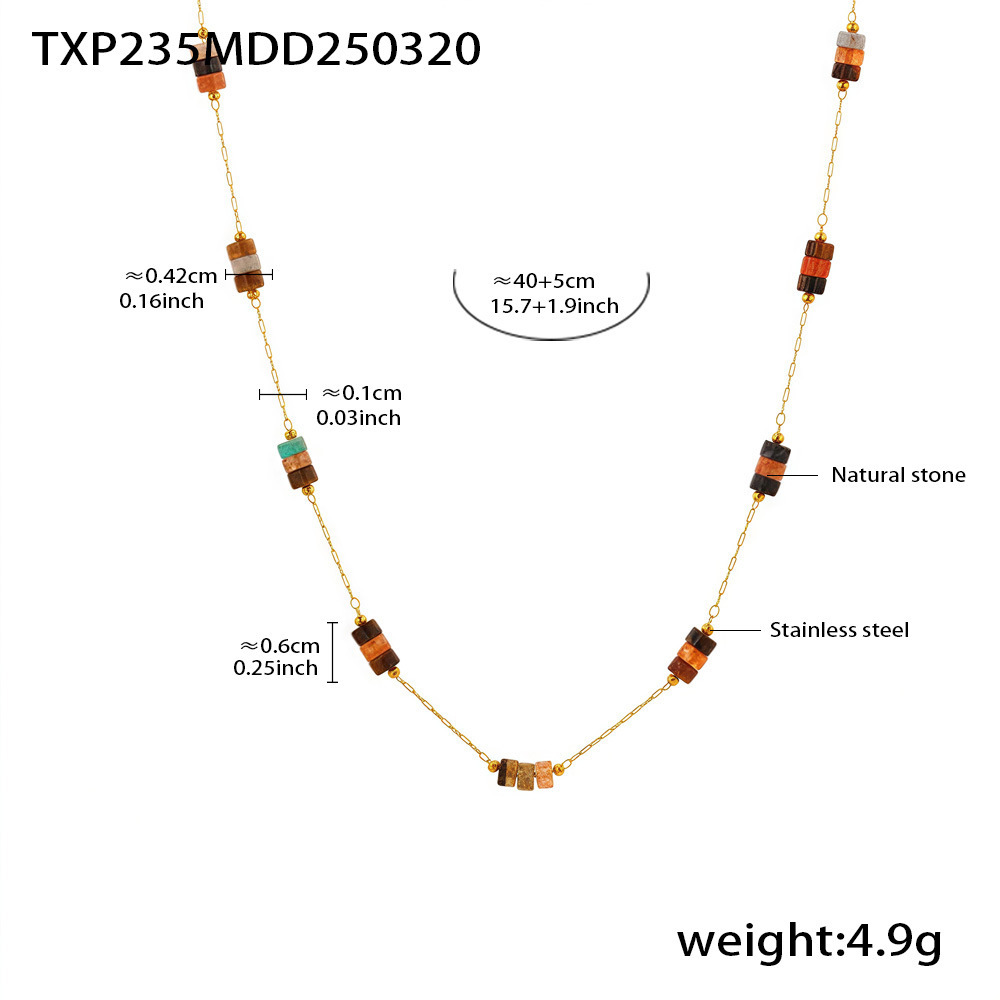 Txp235-natural stone necklace 40 5cm