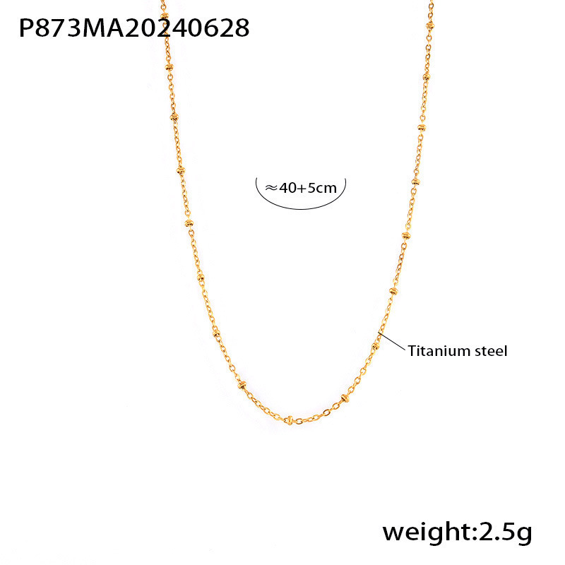 P873-gold cross clip bead chain small 40 5cm