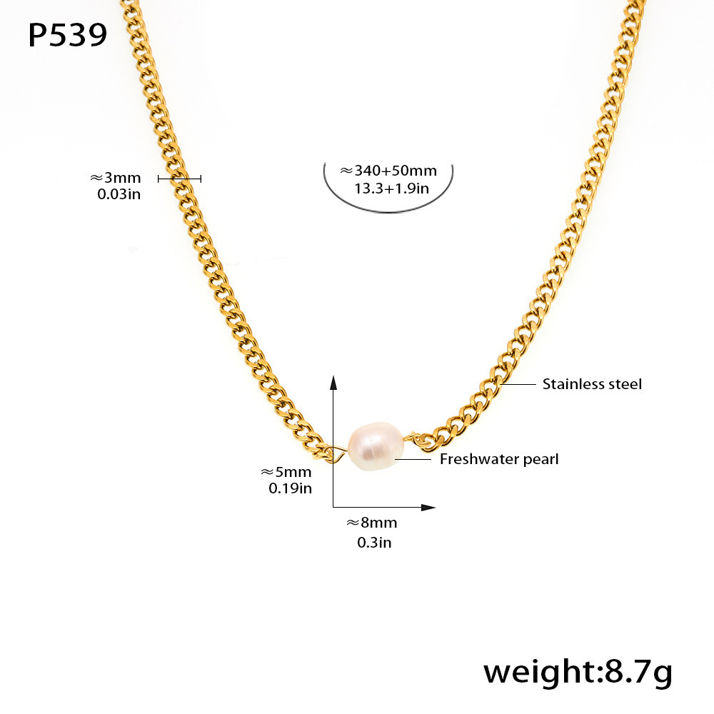 P539-freshwater pearl necklace-34 5cm