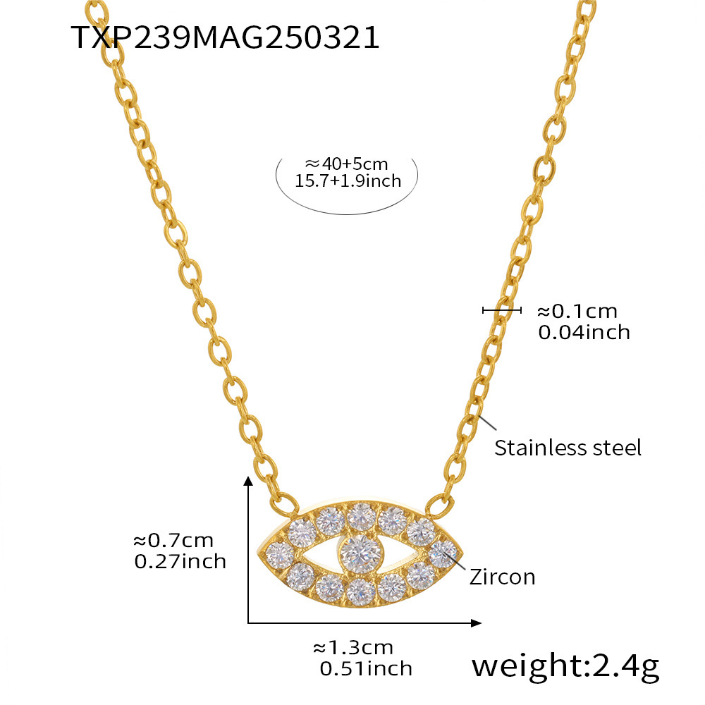 Txp239-gold zircon necklace 40 5cm