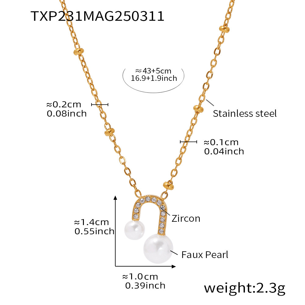 Txp231-golden zircon shell bead necklace 40 5cm