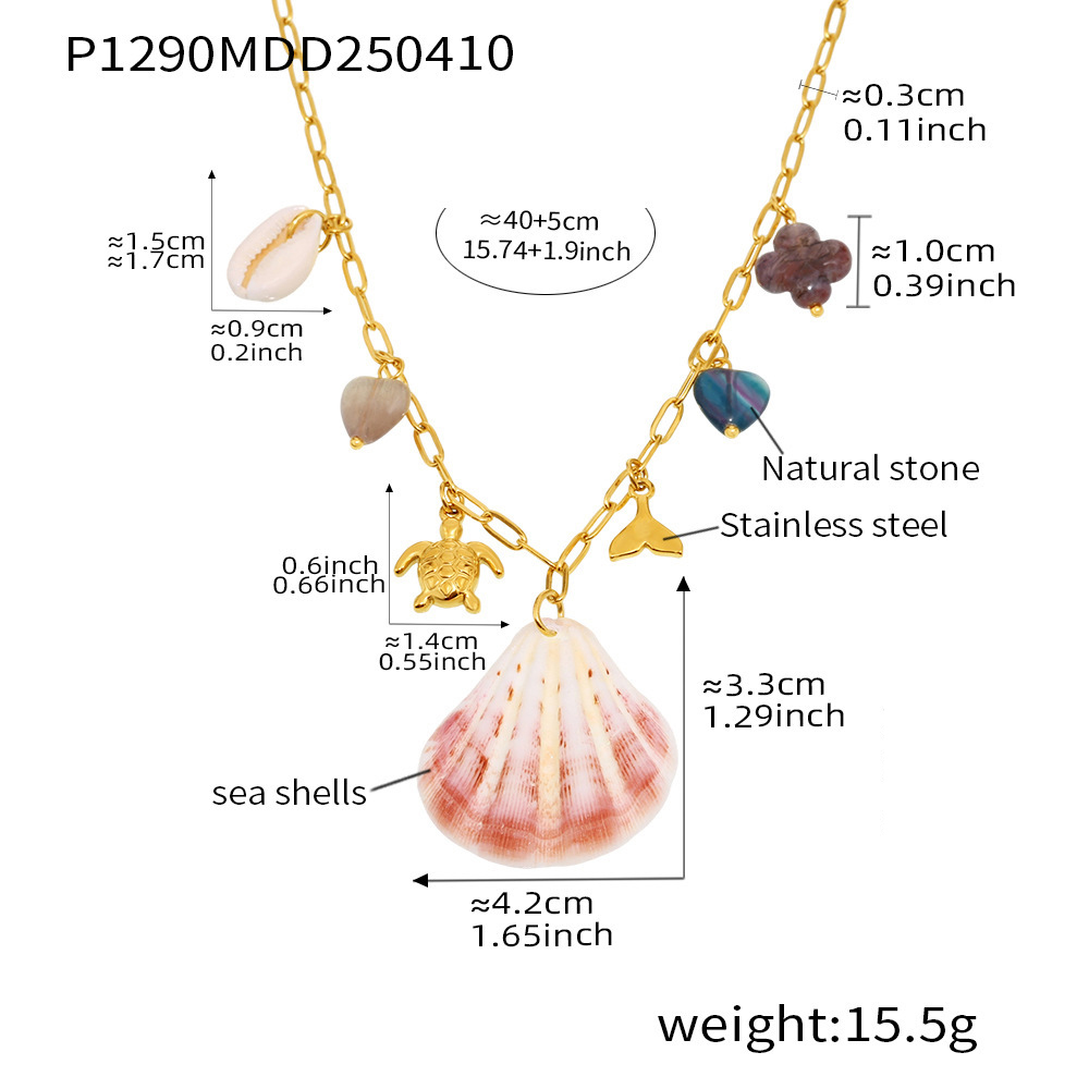 P1290-natural stone necklace 40 5cm