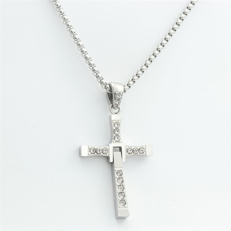 Large silver pendant with chain 3.0*60cm square Pearl Chain