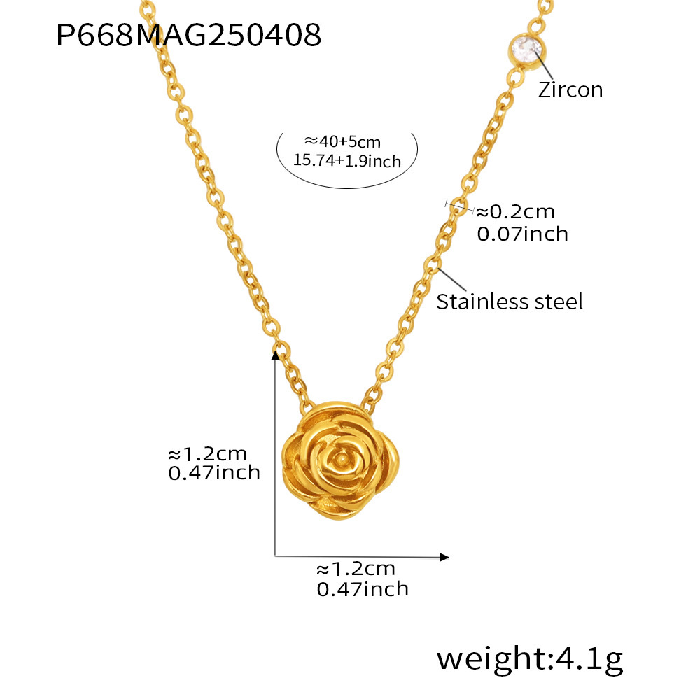 P668-rose necklace 40 5cm