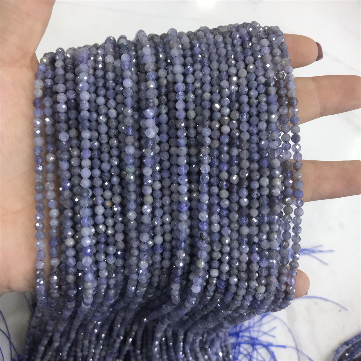 3mm faceted round beads tanzanite