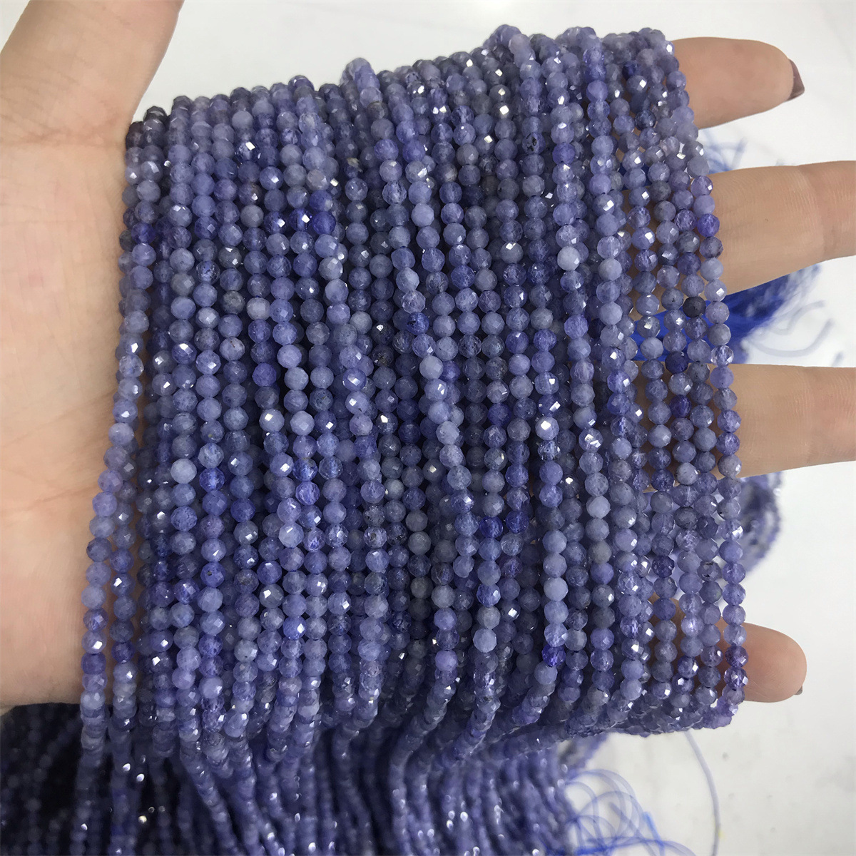 3mm faceted round bead grade a tanzanite