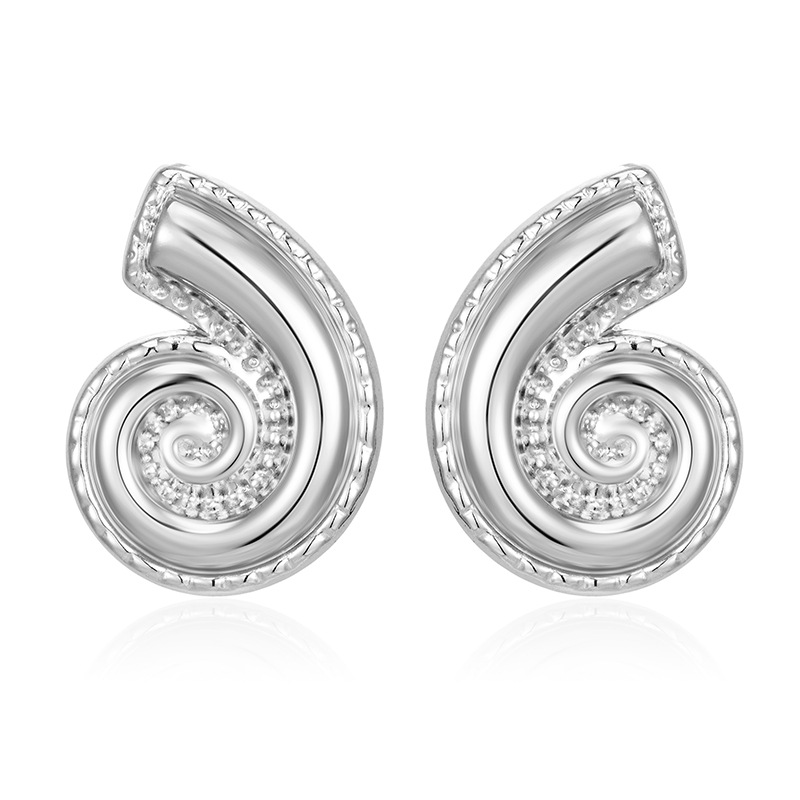 Conch steel color earrings