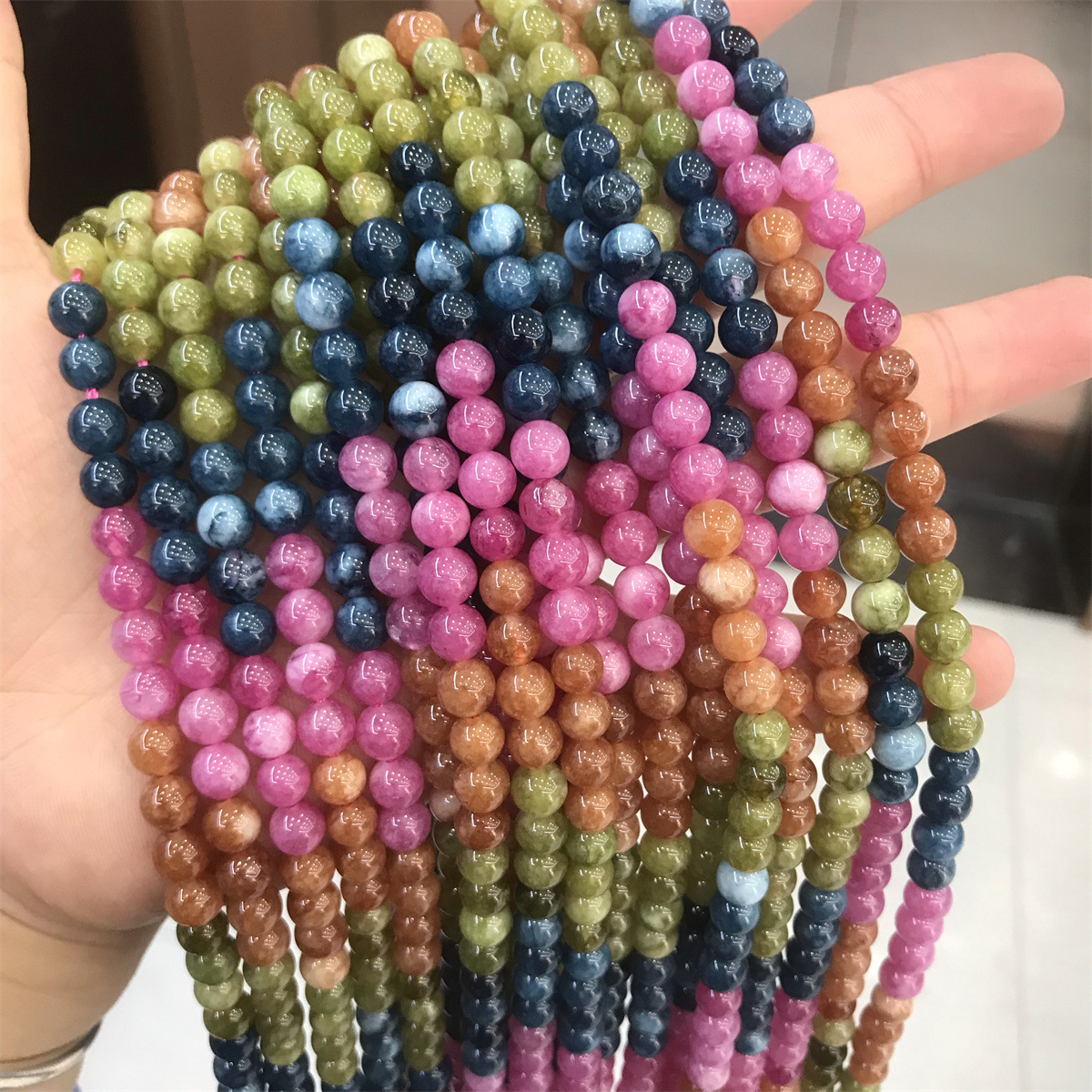 6mm gradient imitation tourmaline beads, about 60 pieces per piece