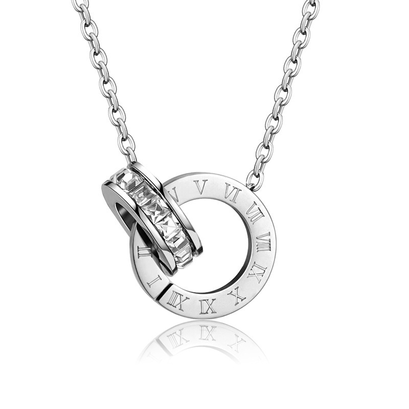 ROME DOUBLE RING NECKLACE STEEL