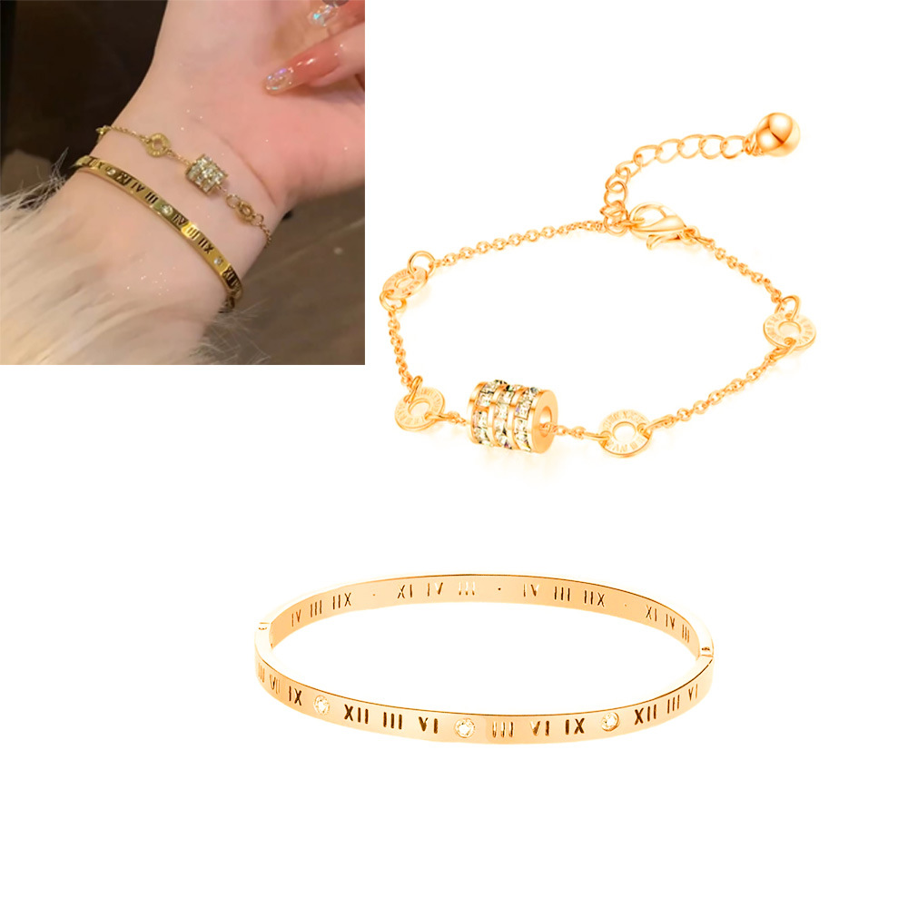 Roman Numerals Gold Bracelet Gold Small Waist Bracelet