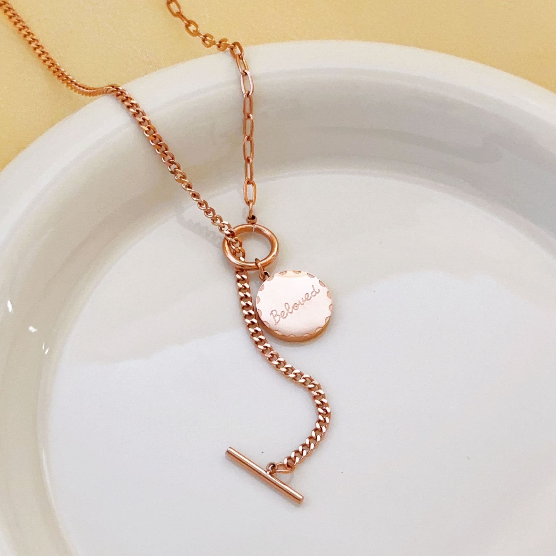 [8651] rose gold necklace