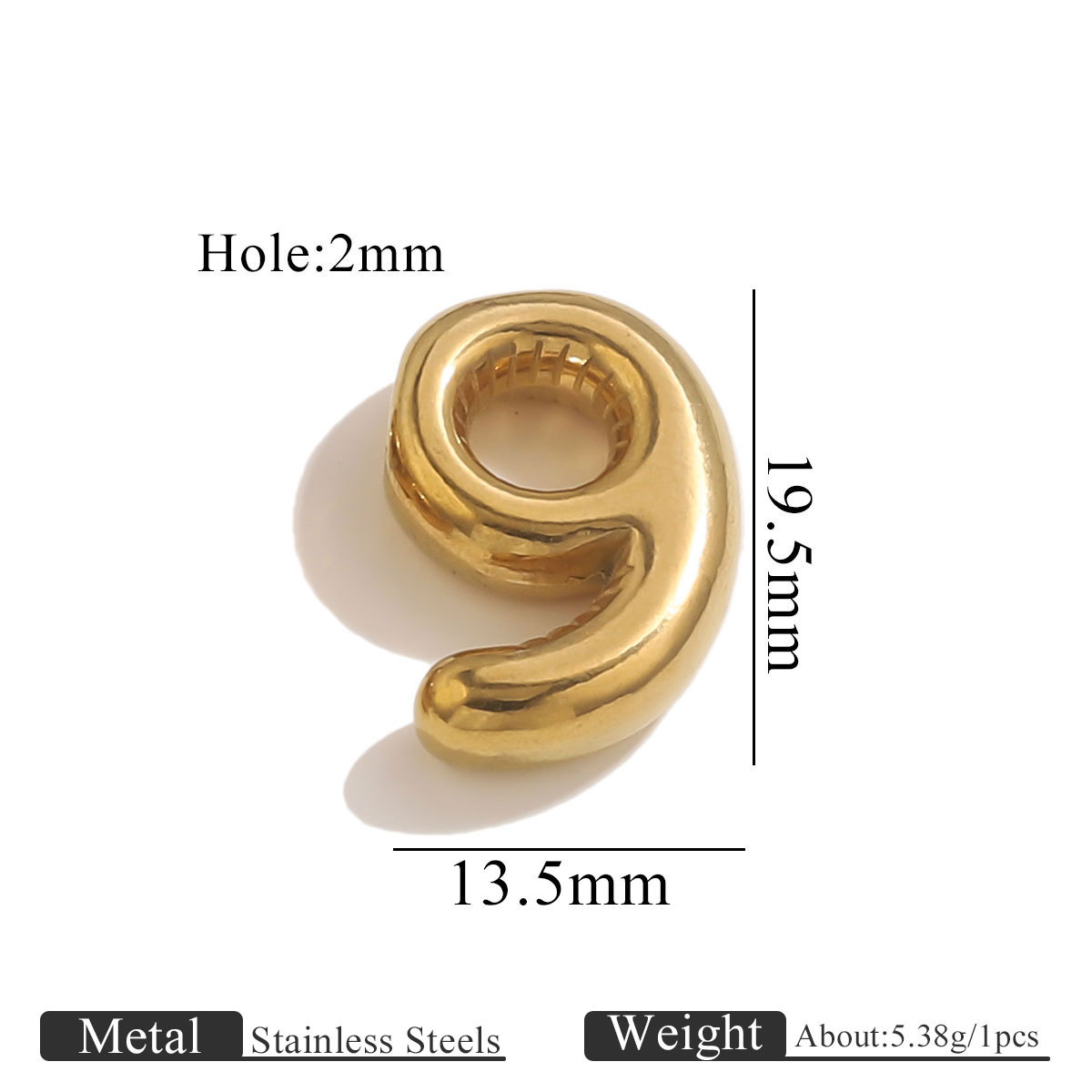 Gold perforated number-9