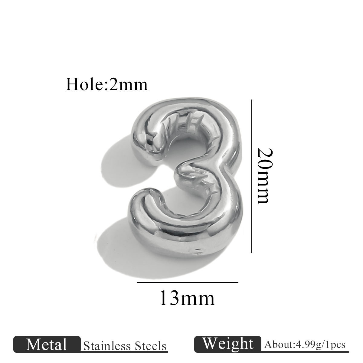 Steel color perforated number-3