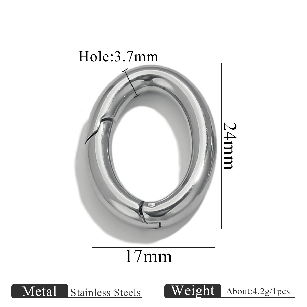 Oval buckle - steel color