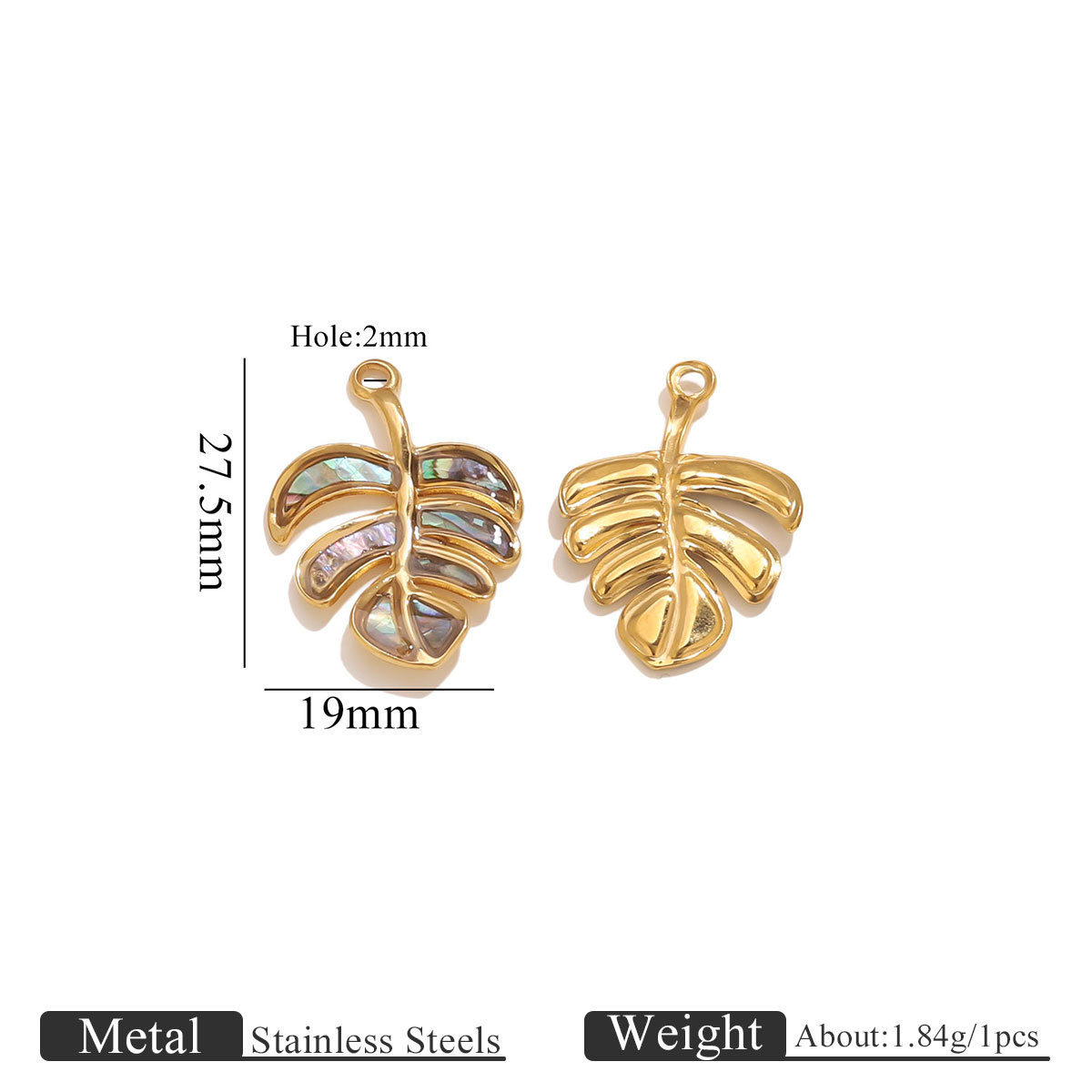 Sticky natural shell pendant-color shell leaves