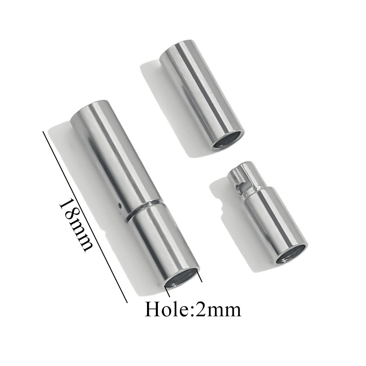 Steel color millet buckle-hole 2.0mm