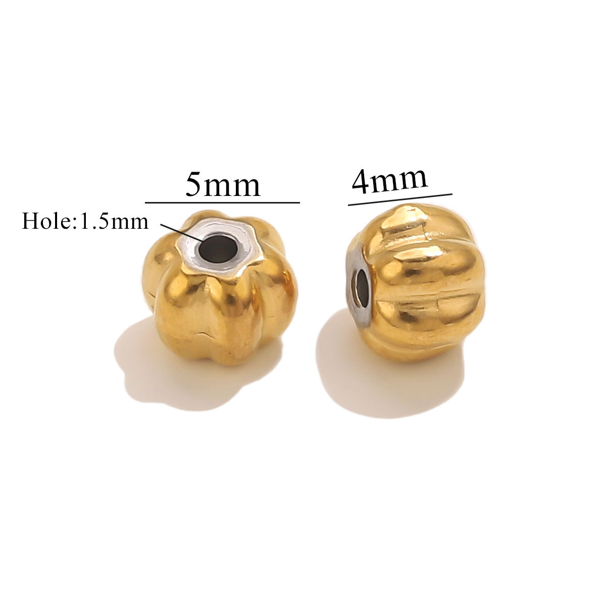 Golden pumpkin beads-5mm