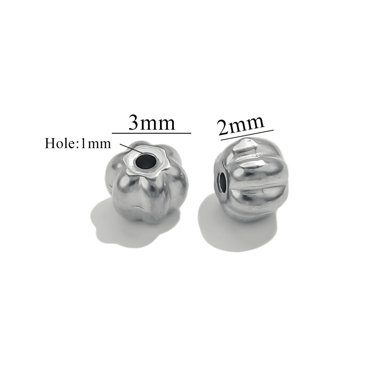 Steel color pumpkin beads-3mm