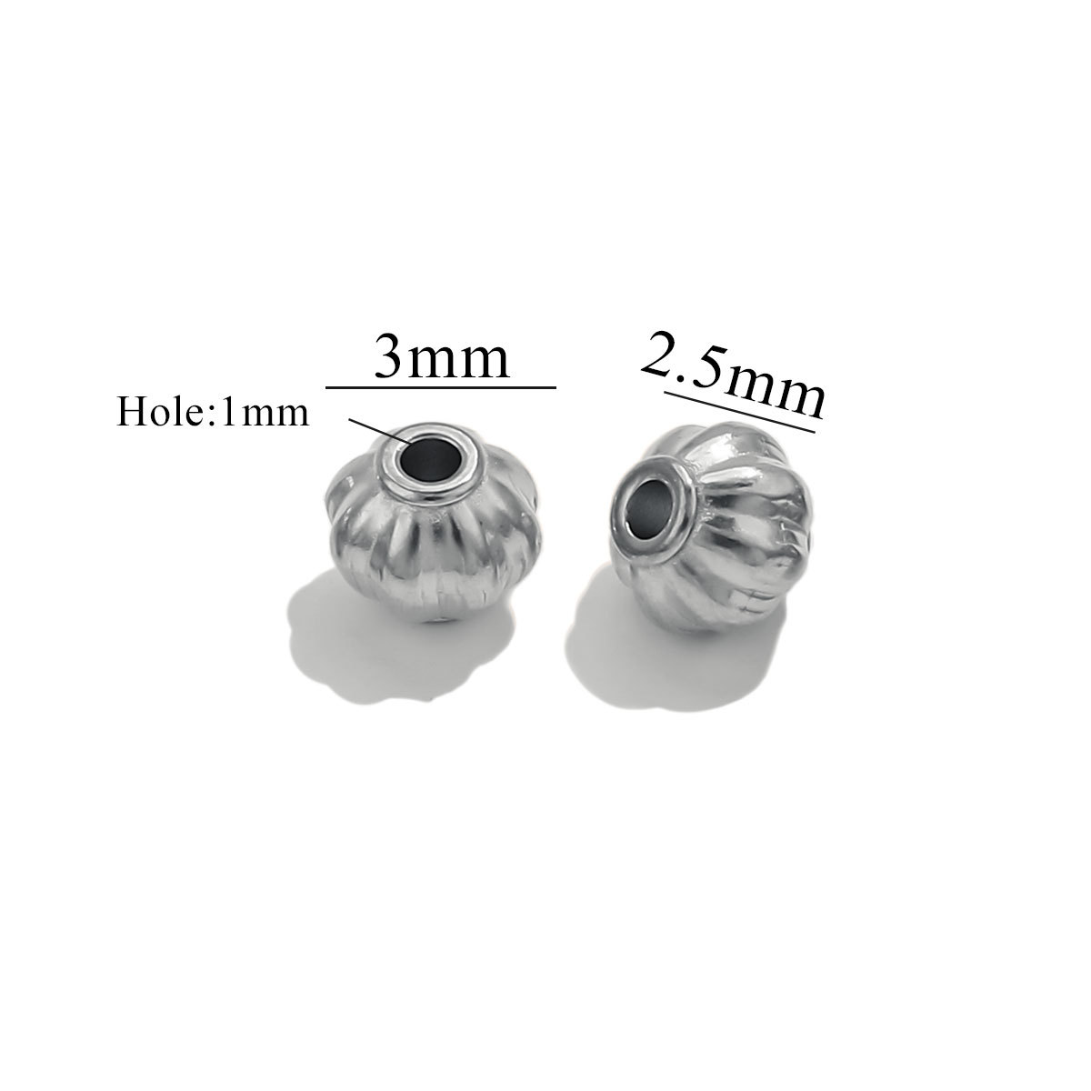 Steel color lantern beads-3mm