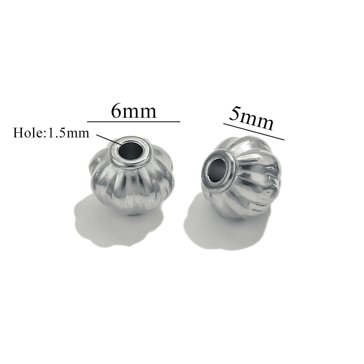 Steel color lantern beads-6mm