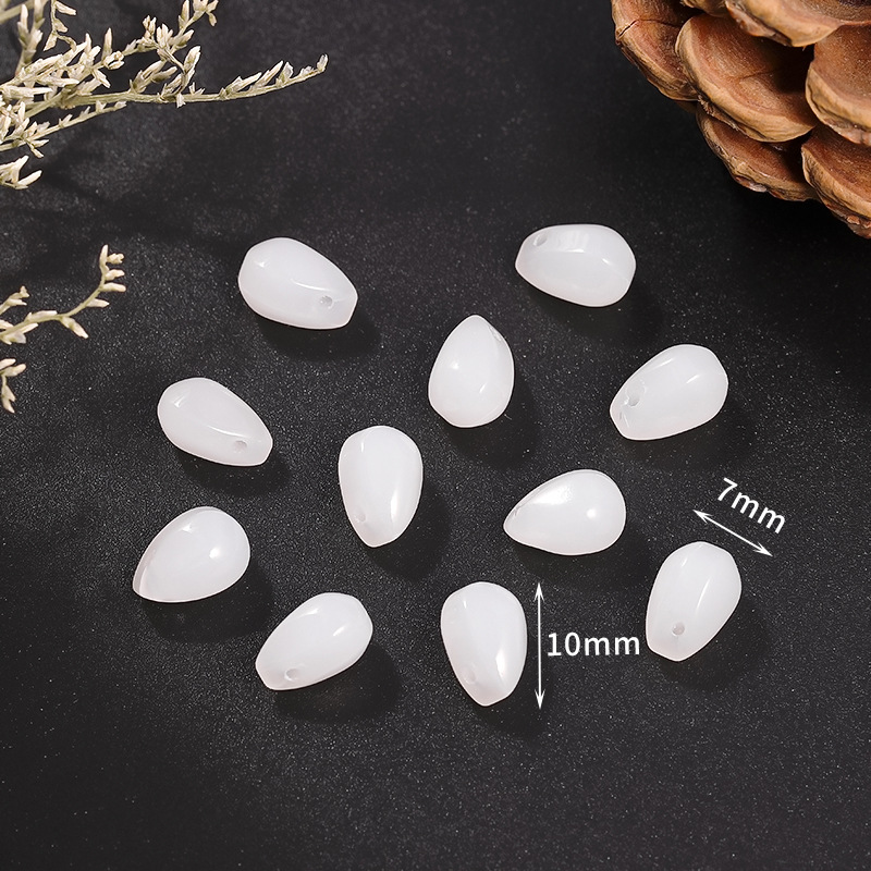 8 White Side hole water drop 7 * 10mm