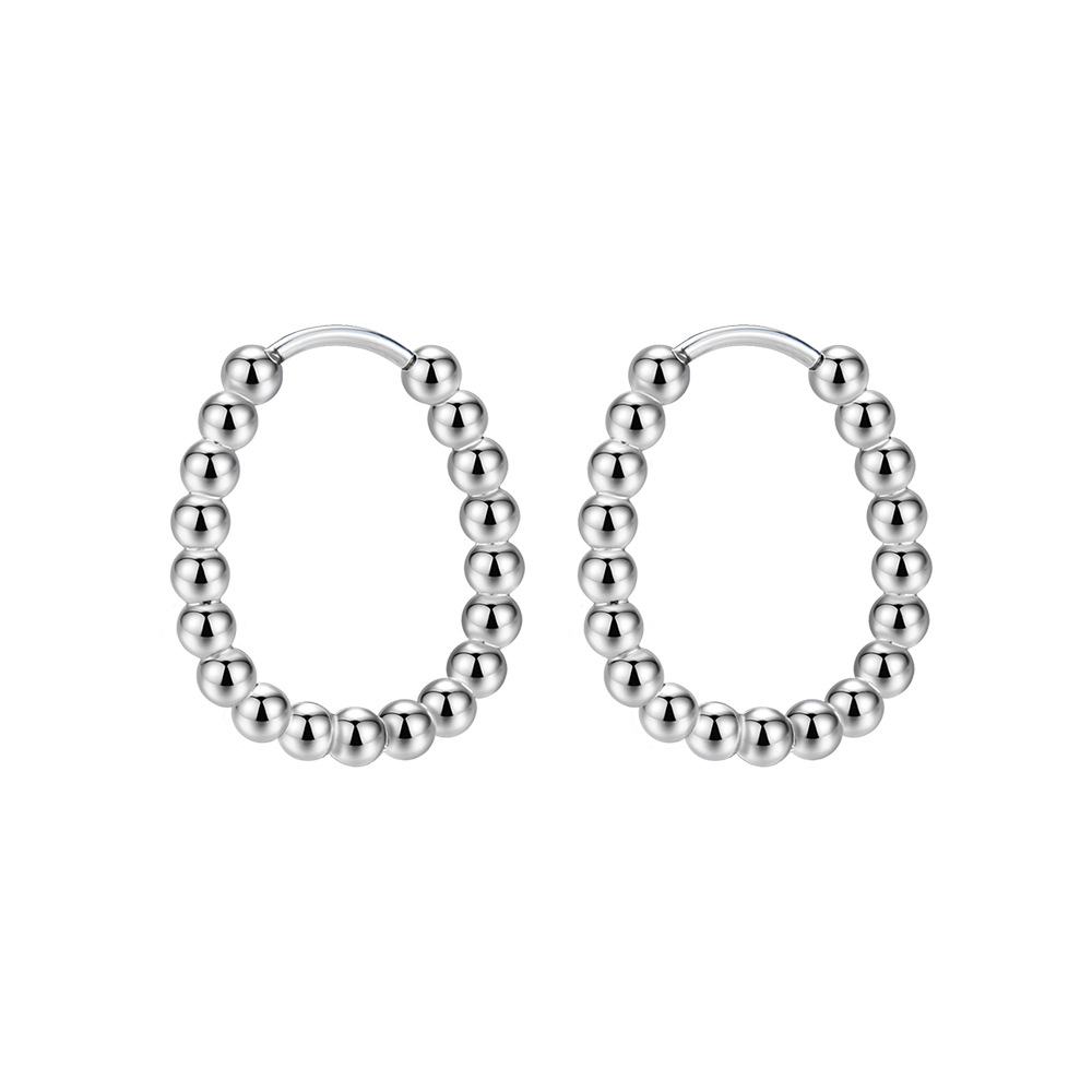 Steel ball egg-shaped steel color (pair)