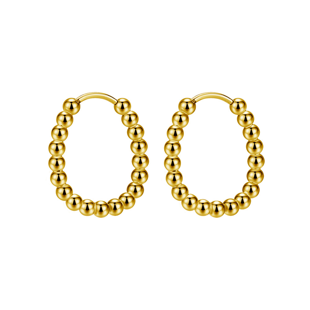 Steel ball egg-shaped gold (pair)