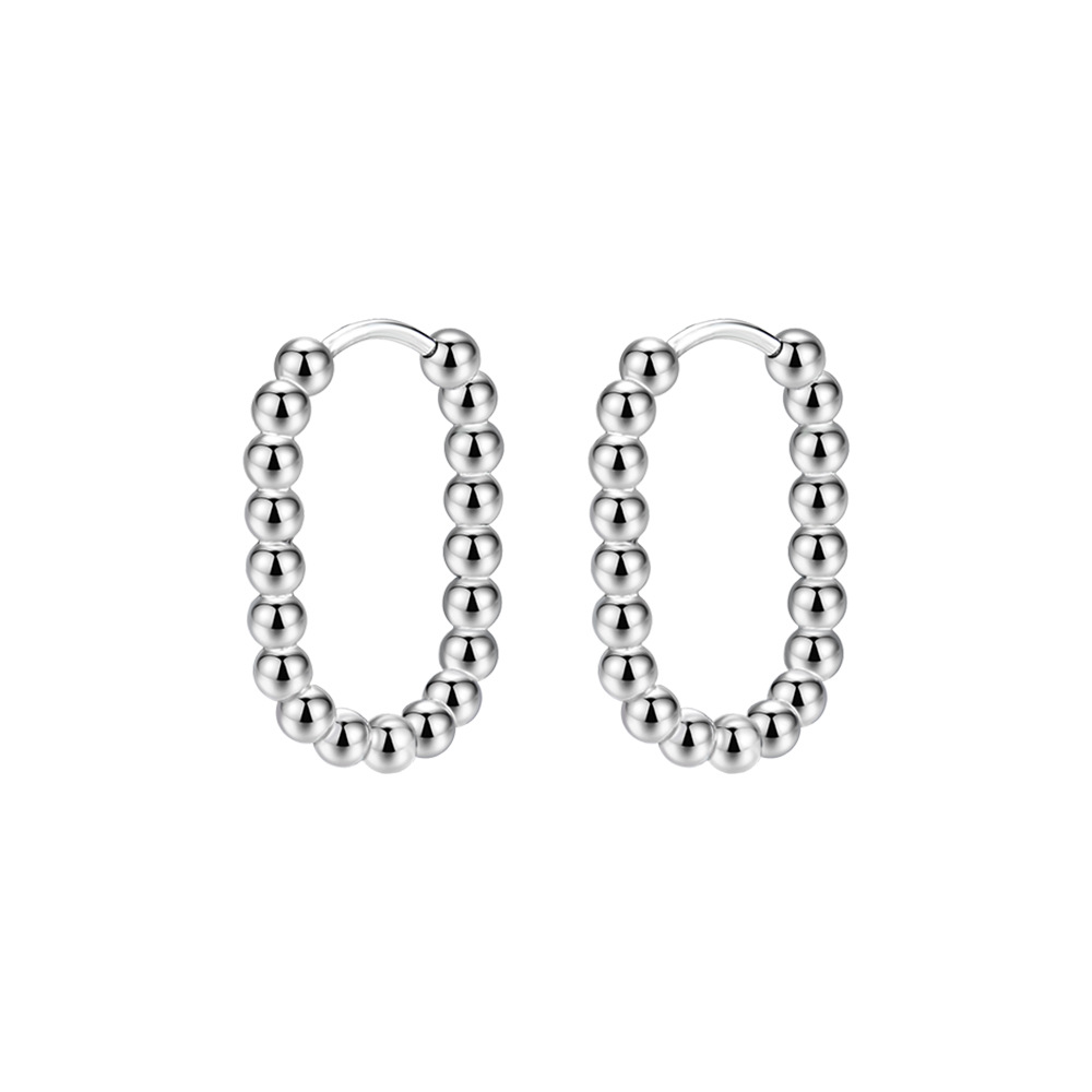 Steel ball oval steel color (pair)