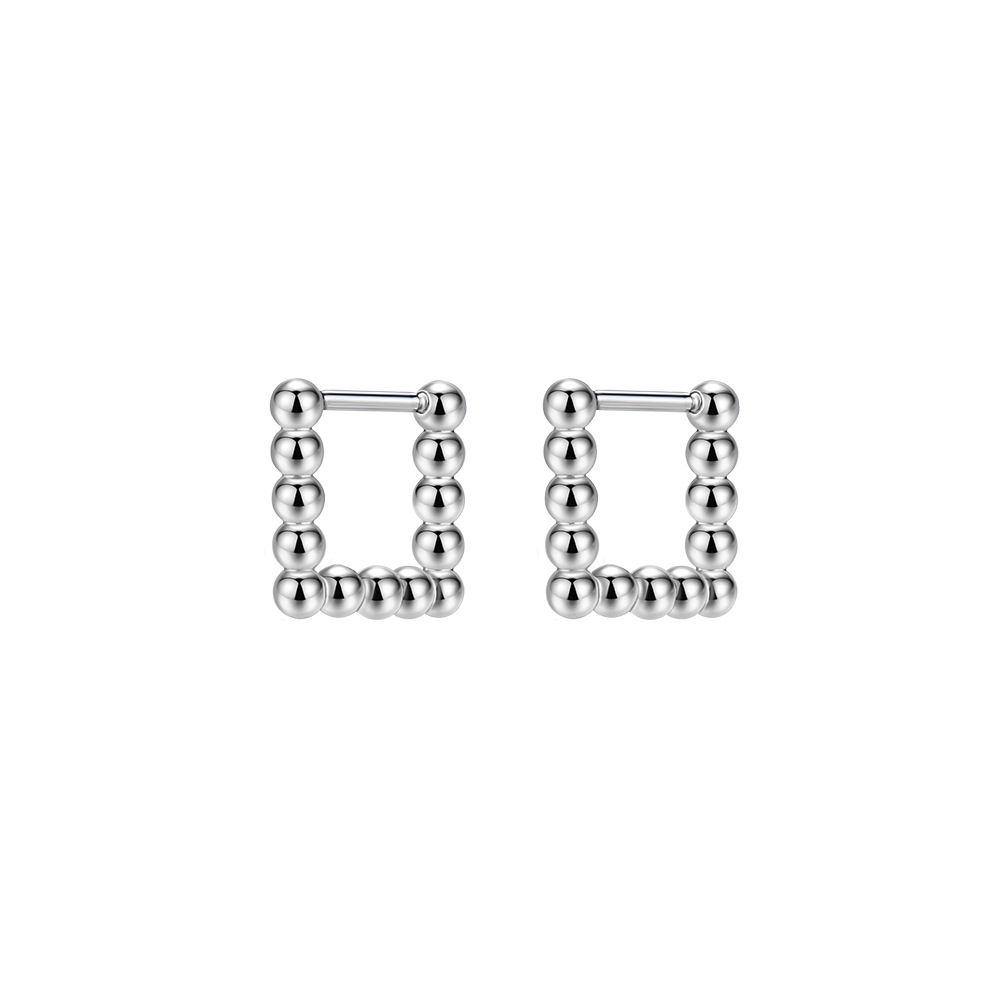 Steel ball square steel color (pair)