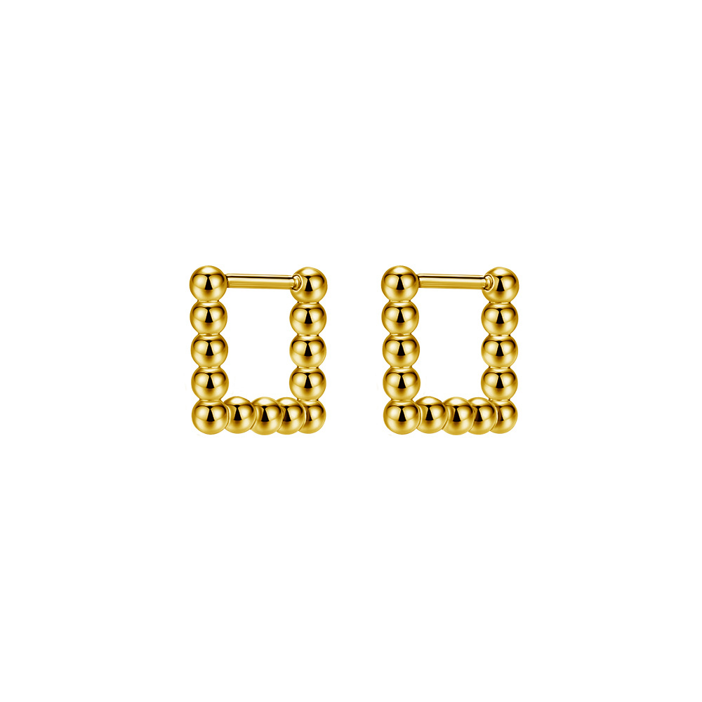 Steel ball square gold (pair)