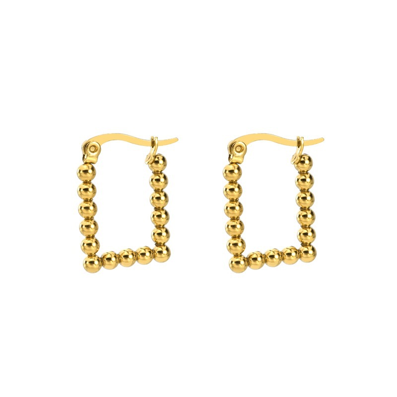 Steel ball rectangular gold (pair)