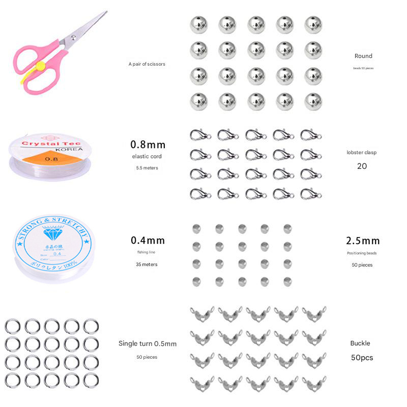 Bead accessories material bag accessories line scissors white 1 set/bag