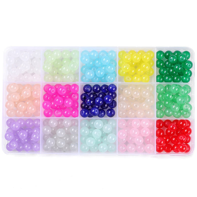 15-box 8mm solid color glass bead set box 20 per box, a total of 300/box