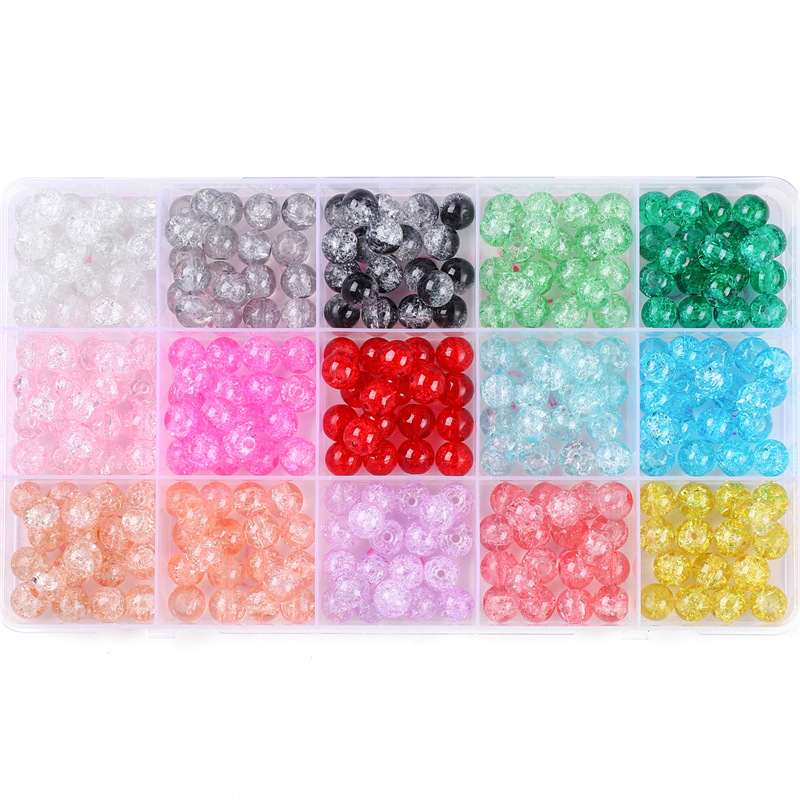 15-box 8mm inner broken glass bead set box 20 per box, a total of 300 piece/box